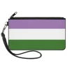 Canvas Zipper Wallet - LARGE - Flag Genderqueer Lavender White Green
