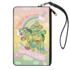 Canvas Zipper Wallet - LARGE - Classic TMNT Turtles Pose19 MAGICAL LIKE A UNICORN-TOUGH LIKE A TURTLE Multi Pastel