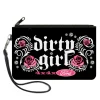 Canvas Zipper Wallet - LARGE - Floral DIRTY GIRL 4x4xFORD Black White Pink