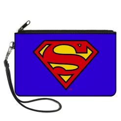 Canvas Zipper Wallet - LARGE - Superman Blue