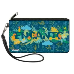 Canvas Zipper Wallet - LARGE - ENCANTO Floral Logo Blues