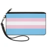 Canvas Zipper Wallet - LARGE - Flag Transgender Baby Blue Baby Pink White