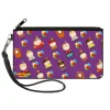 Canvas Zipper Wallet - LARGE - South Park Birthday Party Character Poses and Balloons Purple