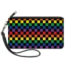 Canvas Zipper Wallet - LARGE - Checker Black Rainbow Multi Color