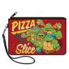 Canvas Zipper Wallet - LARGE - Classic TMNT Turtles Pose16 PIZZA BY THE SLICE Reds Yellows