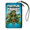 Canvas Zipper Wallet - LARGE - Teenage Mutant Ninja Turtles TURTLE POWER Group Pose Rays Blues