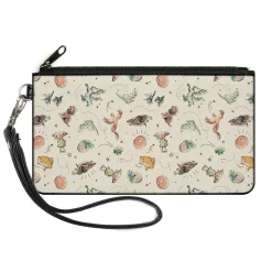 Canvas Zipper Wallet - LARGE - Harry Potter Charming Friends Collage Beige