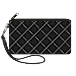 Canvas Zipper Wallet - LARGE - Buffalo Plaid X Charcoal Black Gray