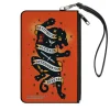 Canvas Zipper Wallet - LARGE - Harry Potter GRYFFINDOR Lion COURAGE DETERMINATION BRAVERY Tattoo Orange