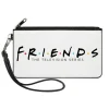 Canvas Zipper Wallet - LARGE - FRIENDS-THE TELEVISION SERIES Logo White Black Multi Color