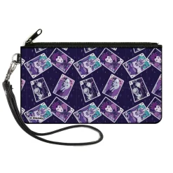 Canvas Zipper Wallet - LARGE - Disney Villains Card Poses Collage Purples
