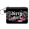 Canvas Zipper Wallet - MINI X-SMALL - Floral DIRTY GIRL 4x4xFORD Black White Pink