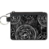 Canvas Zipper Wallet - MINI X-SMALL - Supernatural Devil's Trap Pentagrams Grays Black White