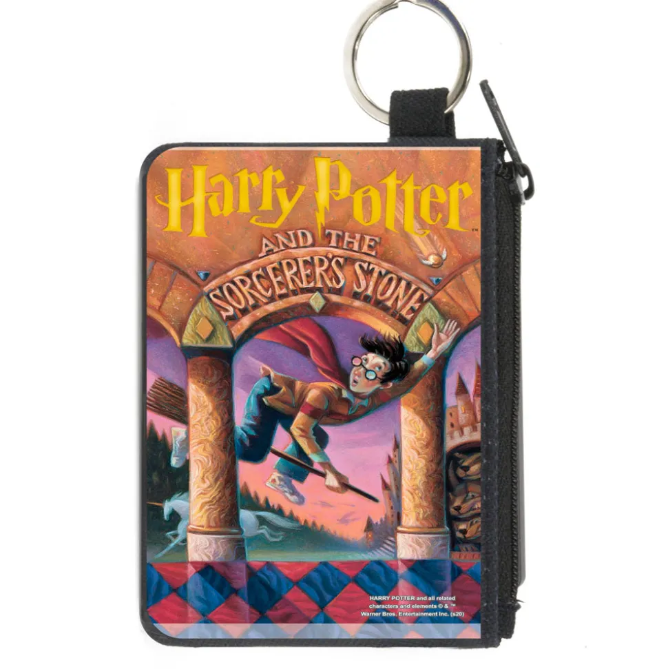 Canvas Zipper Wallet - MINI X-SMALL - Harry Potter and the Sorcerer's Stone Book Cover Drawing