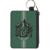 Canvas Zipper Wallet - MINI X-SMALL - SLYTHERIN Crest Vertical Stripe Green Gray