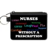 Canvas Zipper Wallet - MINI X-SMALL - NURSES "Respond" WITHOUT A PRESCRIPTION Black/White/Multi Color