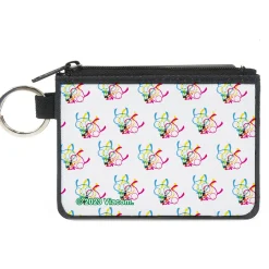 Canvas Zipper Wallet - MINI X-SMALL - Invader Zim Triple GIR Pose Stack White/Multi Color