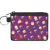 Canvas Zipper Wallet - MINI X-SMALL - South Park Birthday Party Character Poses and Balloons Purple