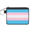 Canvas Zipper Wallet - MINI X-SMALL - Flag Transgender Baby Blue Baby Pink White