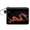 Canvas Zipper Wallet - MINI X-SMALL - Mulan Mushu Dragon Pose Fire Icon Black Gray