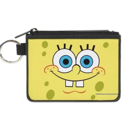 Canvas Zipper Wallet - MINI X-SMALL - SpongeBob Face CLOSE-UP Yellows