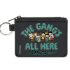 Canvas Zipper Wallet - MINI X-SMALL - Peanuts Gang THE GANG'S ALL HERE Group Pose Black/Blue
