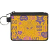 Canvas Zipper Wallet - MINI X-SMALL - Furby Furbish Phrases and Icons Orange/Pink/Purple