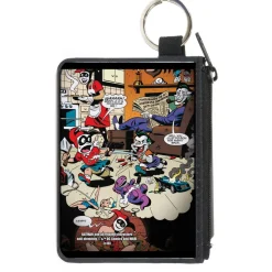 Canvas Zipper Wallet - MINI X-SMALL - Mad Love Harley Quinn Family Life Dreaming Scene w Joker & Kids