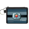 Canvas Zipper Wallet - MINI X-SMALL - CYBORG Icon Stripe Grays Black Red