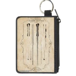Canvas Zipper Wallet - MINI X-SMALL - Harry Potter THE WAND OF POTTER Anatomy Tans Black