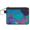 Canvas Zipper Wallet - MINI X-SMALL - Pocahontas & John Smith Colors of the Wind Pose Leaves Blues Pinks