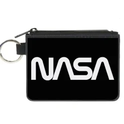 Canvas Zipper Wallet - MINI X-SMALL - NASA Text Black White