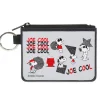Canvas Zipper Wallet - MINI X-SMALL - Peanuts JOE COOL Snoopy Poses and Text Gray/Black/Red/White