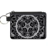 Canvas Zipper Wallet - MINI X-SMALL - Supernatural Devil's Trap Symbol CLOSE-UP Black White