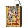 Canvas Zipper Wallet - MINI X-SMALL - I AM WEASEL IR Baboon and IM Weasel Pose and Title Logo Yellows