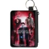 Canvas Zipper Wallet - MINI X-SMALL - SUPERNATURAL-JOIN THE HUNT Crowley Dean Sam Group Pose Black Red Glow