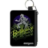 Canvas Zipper Wallet - MINI X-SMALL - BEETLEJUICE Sitting on Tombstone Pose Trees Black Purple Green Yellow