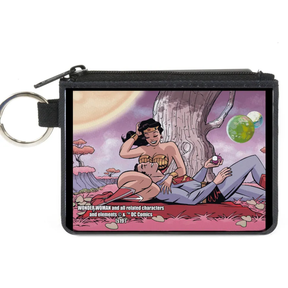 Canvas Zipper Wallet - MINI X-SMALL - Superman Wonder Woman Issue #14 Sitting Under Tree Variant Cover Pose