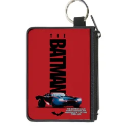 Canvas Zipper Wallet - MINI X-SMALL - THE BATMAN Movie Batmobile Title Red Black