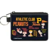 Canvas Zipper Wallet - MINI X-SMALL - PEANUTS ATHLETIC CLUB Varsity Poses and Quotes Collage Black/Red/Yellow
