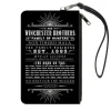Canvas Zipper Wallet - SMALL - Supernatural Quotes Scroll Black White