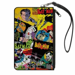 Canvas Zipper Wallet - SMALL - Retro Batman 6-Comic Book Covers Stacked