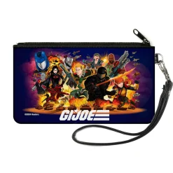 Canvas Zipper Wallet - SMALL - GI Joe Universe Agents Explosion Group Pose and Logo Blue