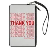 Canvas Zipper Wallet - SMALL - THANK YOU HAVE A NICE DAY Bag Print White Red