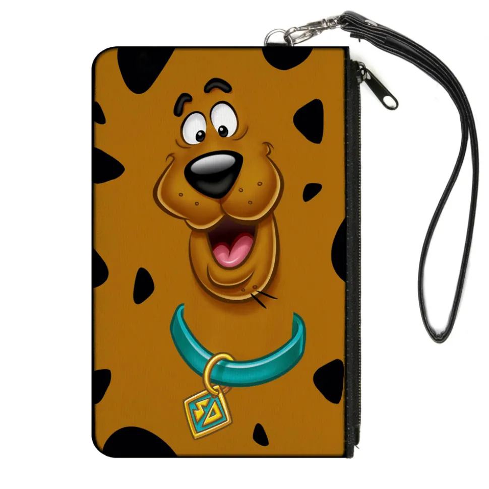 Canvas Zipper Wallet - SMALL - Scooby Doo Smiling Face Spots Brown Black