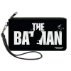 Canvas Zipper Wallet - SMALL - THE BATMAN Movie Batman Silhouette Title Black White