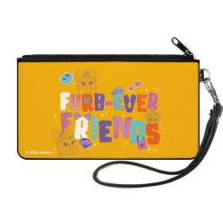 Canvas Zipper Wallet - SMALL - Furby FURB-EVER FRIENDS Group Pose Orange/Multi Color