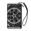 Canvas Zipper Wallet - SMALL - Supernatural Devil's Trap Symbol CLOSE-UP Black White
