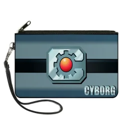 Canvas Zipper Wallet - SMALL - CYBORG Icon Stripe Grays Black Red