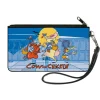 Canvas Zipper Wallet - SMALL - COW AND CHICKEN with Red Guy Running Pose and Title Logo Blues
